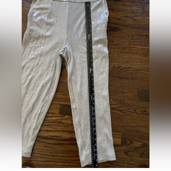 Anthropologie sequin Jumpsuit Women Silver Gray Stretch Coastal Disco Occasion - Picture 14 of 16